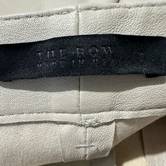 The Row Cream Lambskin Leather Pants size 2 Skinny - Picture 8 of 12